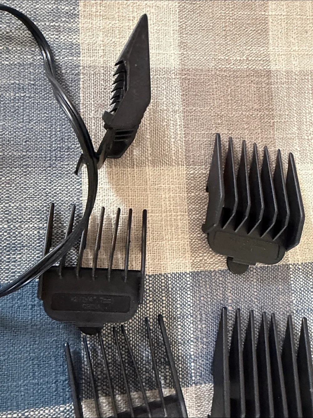 Black & Gray Corded Hair Clippers with Guide Combs